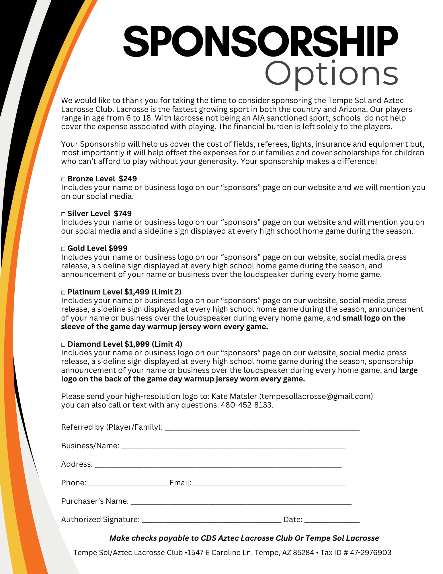 Sponsorship Options